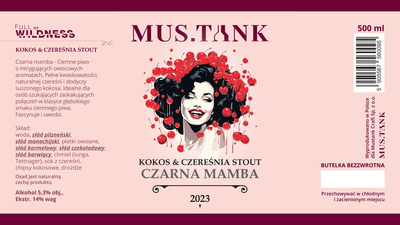 Etykieta kolekcjonerska - Kokos & Czereśnia Stout - Czarna Mamba