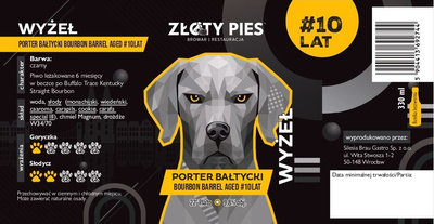 Etykieta kolekcjonerska - Wyżeł Porter Bałtycki - Bourbon barrel aged #10lat